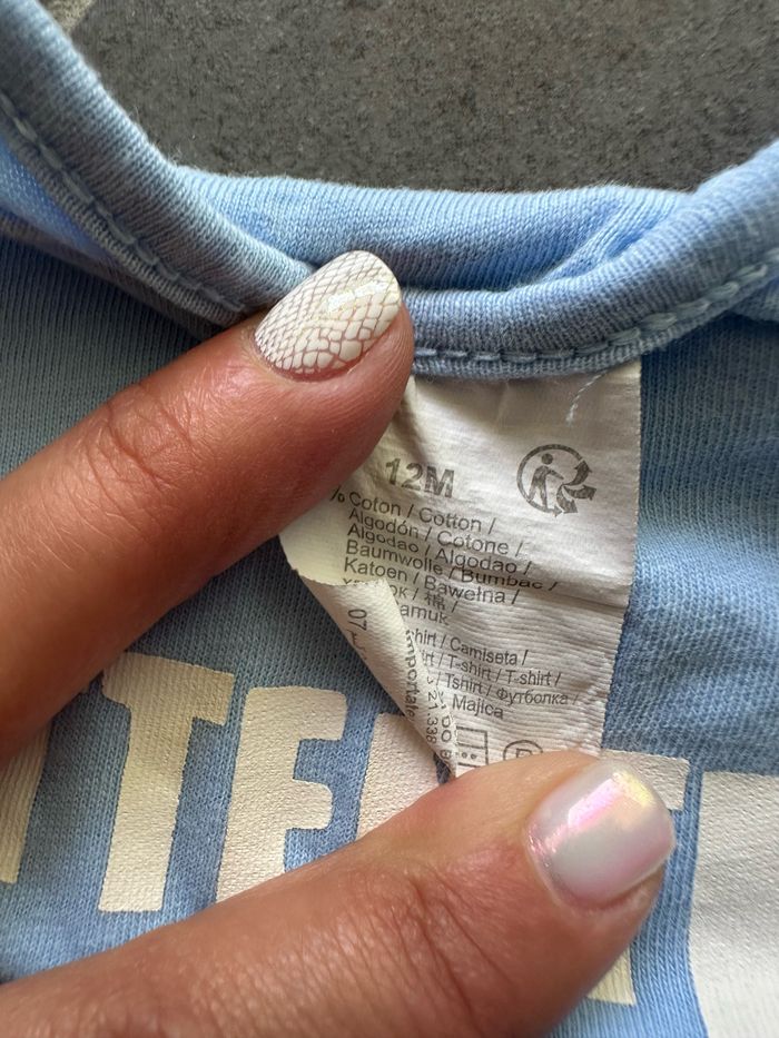 Tee-shirt bleu clair Taille 12 mois - photo numéro 2