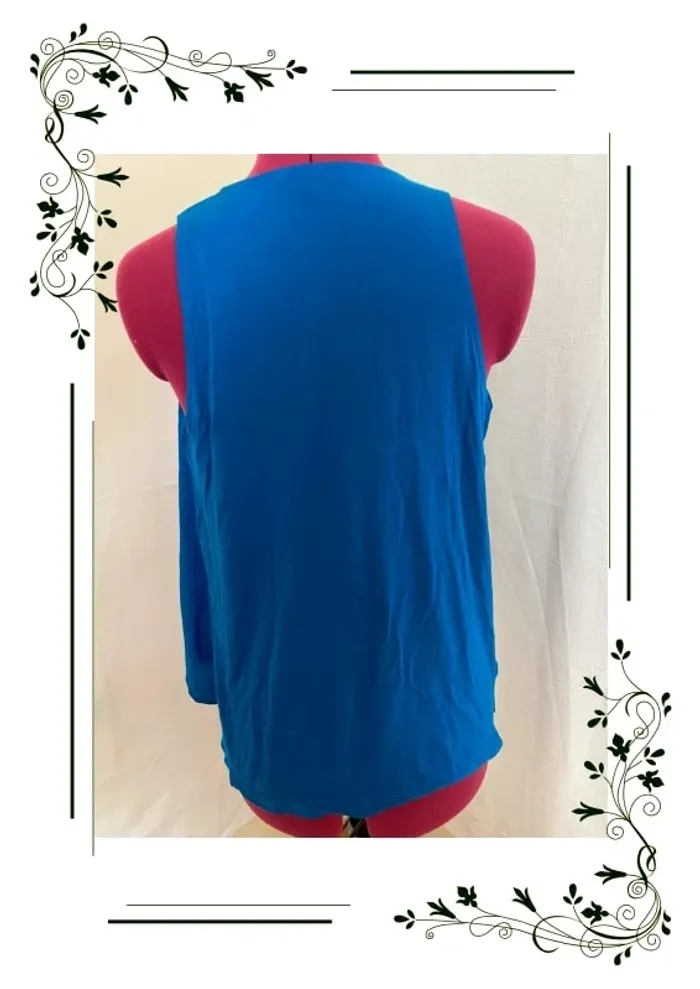 Top blouse sans manches top secret bleu T 36 - photo numéro 2