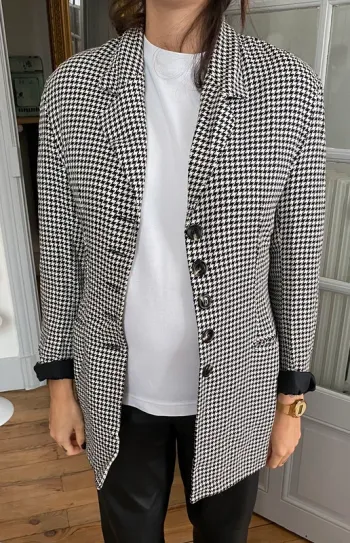 Veste vintage tailleur pied de poule La City