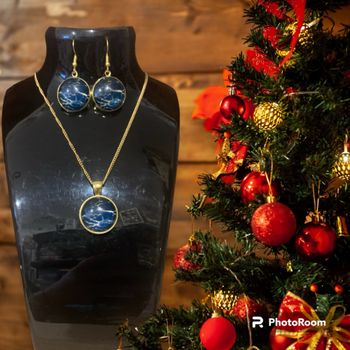 Parure de bijoux boucles d’oreilles et collier