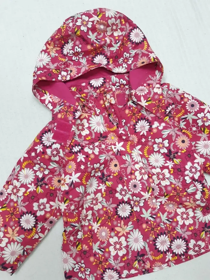 Coupe vent à capuche fleurs Name it 80 cm - photo numéro 3