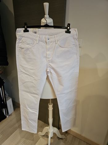 🤍 jean pepe jeans london blanc coupe droite straight neuf avec etiquette femme taille 40 w30 denim ete tendance 🤍