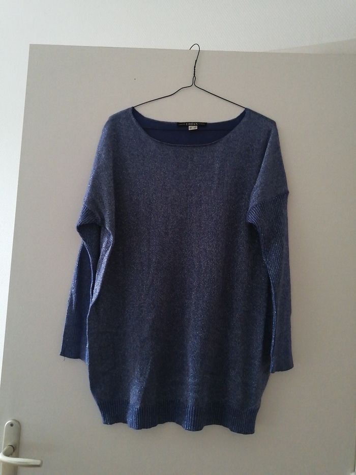 Pull  bleu argent