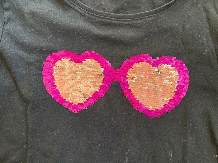 T-shirt ML noir sequins - Kiabi - 10ans - photo numéro 5