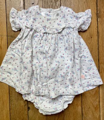 Robe + bloomer Petit Bateau 12 mois triple gaze