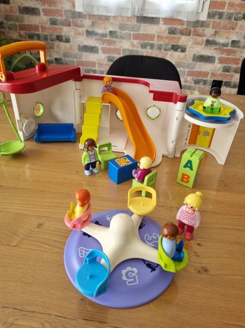 Garderie transportable + tourniquet playmobil 1.2.3 complète 