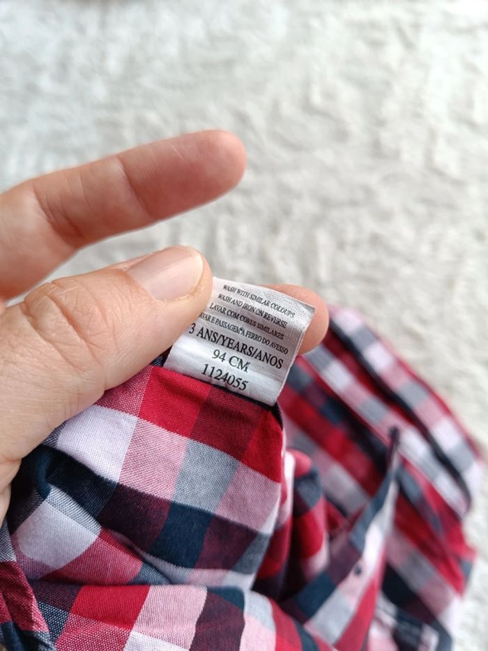 Chemise à carreaux manches courtes Garçon 3 ans Pick Ouic boys 100% coton - photo numéro 5