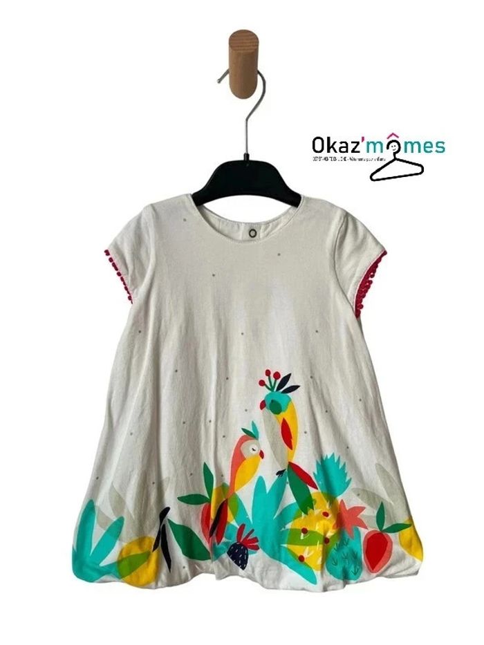 Robe d'été imprimé oiseaux multicolores - Catimini 2 ans (86cm)