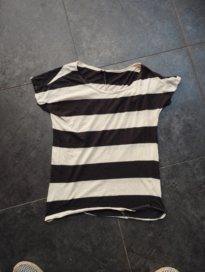 Tee shirt femme noir et beige Pimkie taille 38