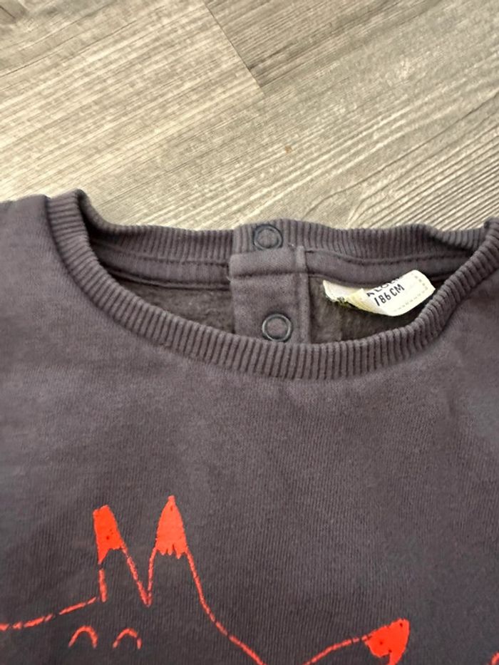 Pull gris molletonné imprimé renard bébé garçon 2 ans Tape à l’œil - photo numéro 4