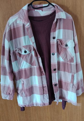Pull & chemise violet/rose
