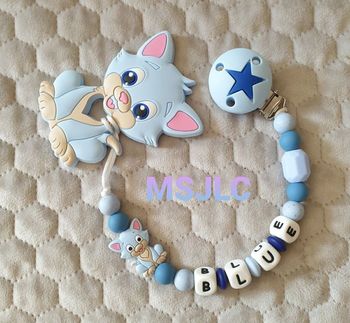 Attache tétine + Jouet dentition Chat