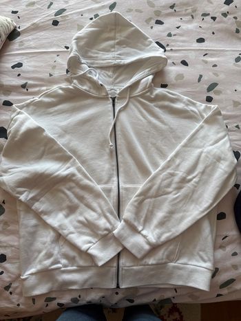 Sweat à capuche blanc unisexe