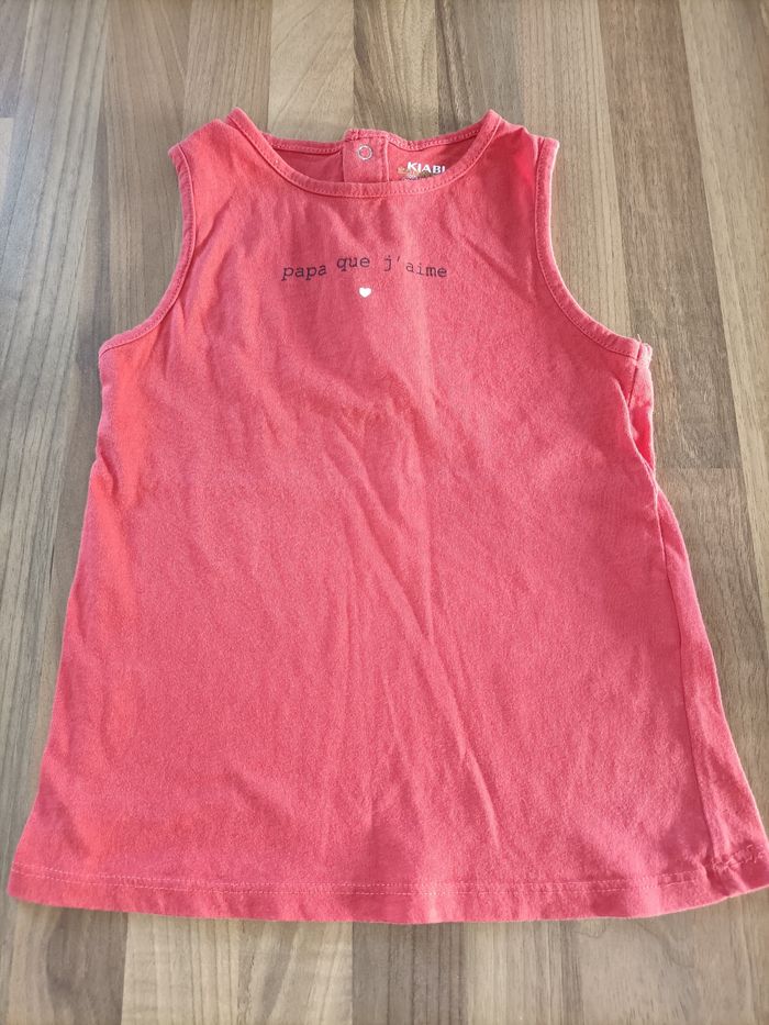 Débardeur rose 3 ans Kiabi Papa que j'aime