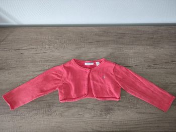 Gilet court / boléro obaibi 18 mois rose / corail