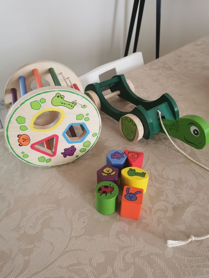 Jouet en bois à tirer - photo numéro 2