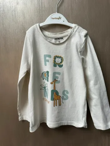T-shirt manche longue beige dinosaure orchestra 36 mois 3 ans
