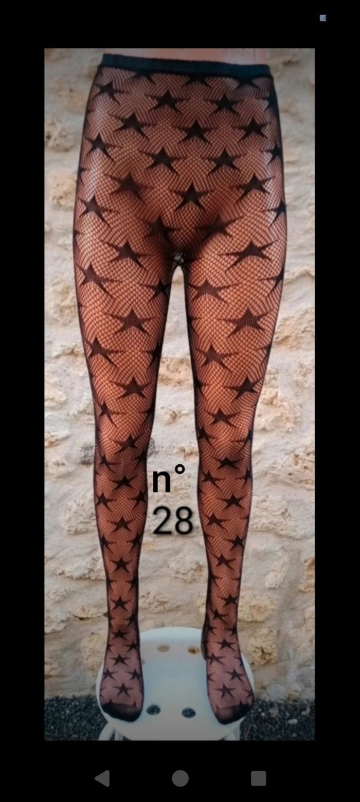 Collant résille fantaisie motif étoiles 🌟 - photo numéro 2