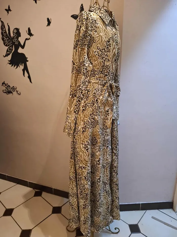 Robe chemise longue léopard - Flamant rose - photo numéro 3