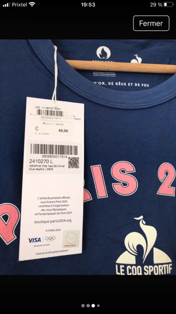 Lot de 4 t-shirt france olympique 2024 Lecoq sportif - photo numéro 4