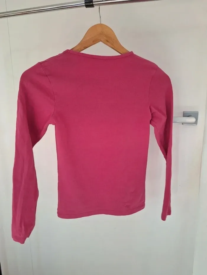 T-shirt manche longue enfant fille rose fushia 12 ans Orchestra - photo numéro 2
