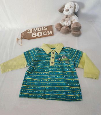 Tee-shirt 👣 manches  longues orchestra 3mois  /60cm