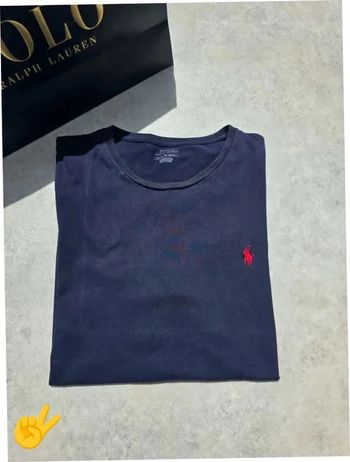 T-shirt Ralph Lauren XL coupe col rond bleu Homme Men tee68