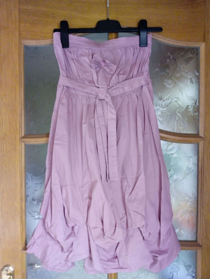 Robe boule bustier «rose-lilas»