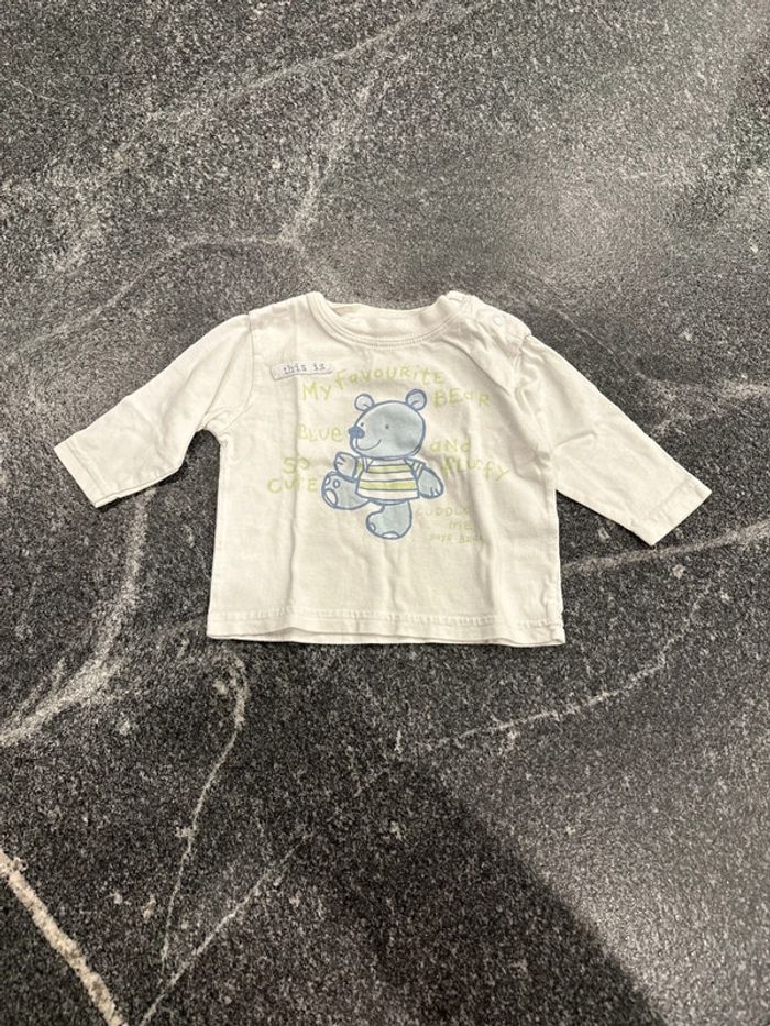 Lot de 4 t-shirts manches longues bébé garçon 3 mois bon état - photo numéro 5