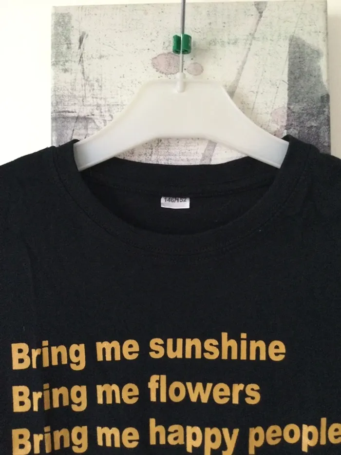 T shirt noir avec écriture 11-12 ans - photo numéro 2