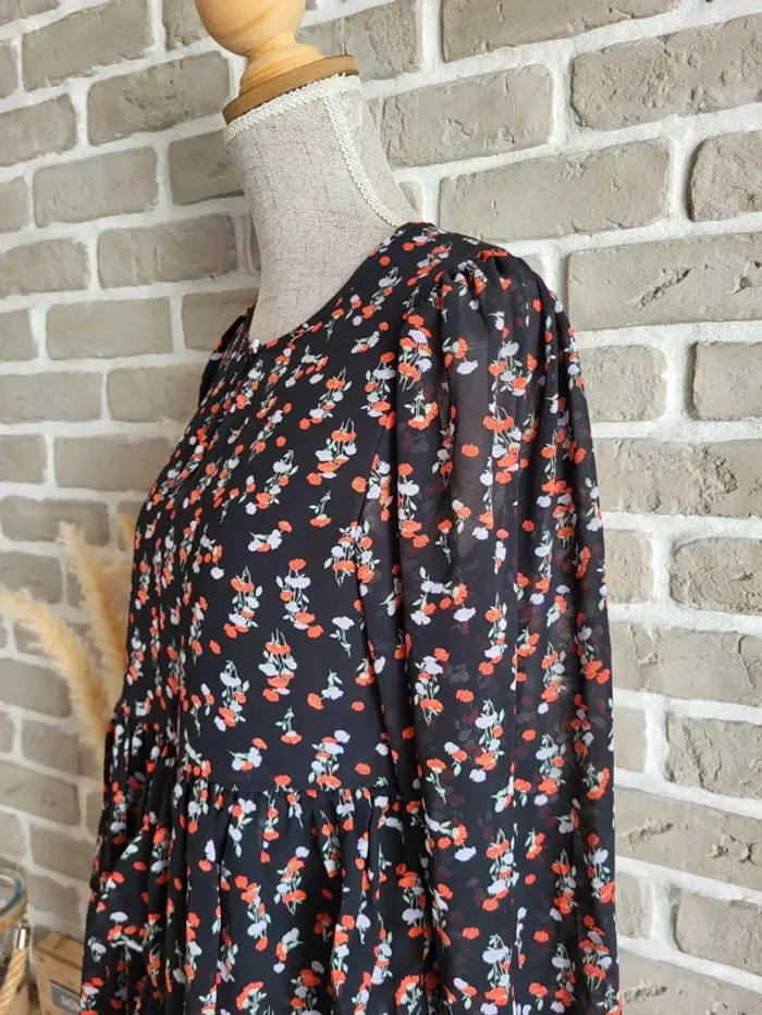 Robe fluide à volants et motifs fleuris Edited - Neuve - photo numéro 10