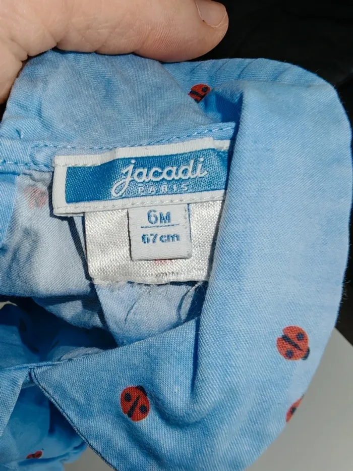 Blouse jacadi bleu avec coccinelle - photo numéro 4