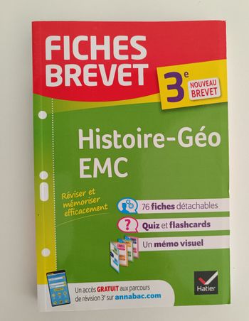 Fiches brevet Histoire Géographie EMC neuf