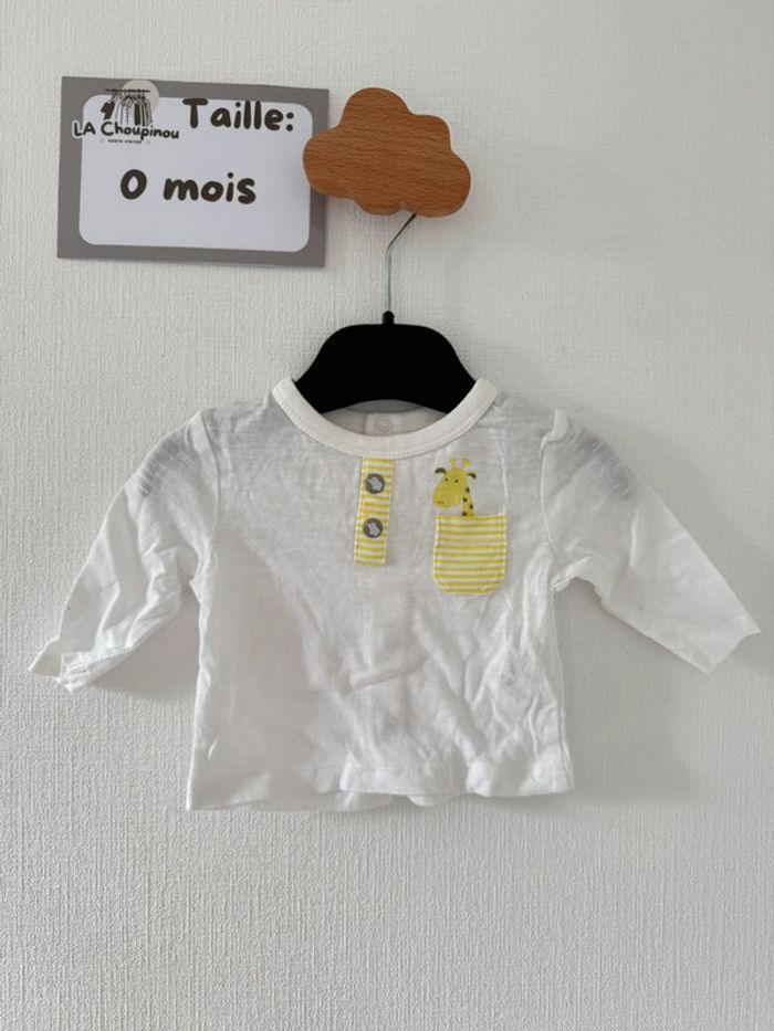 Tee shirt manches longues - taille 0 mois 🌼