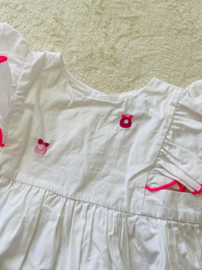 Robe blanche et rose Jacadi Paris 12 mois - photo numéro 6