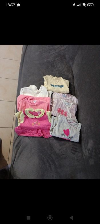 Lot 7 grenouilleres 6 mois bebe fille