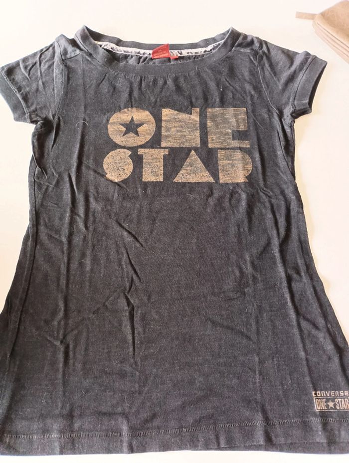 Haut tee shirt femme manches courtes Converse taille 34 XS