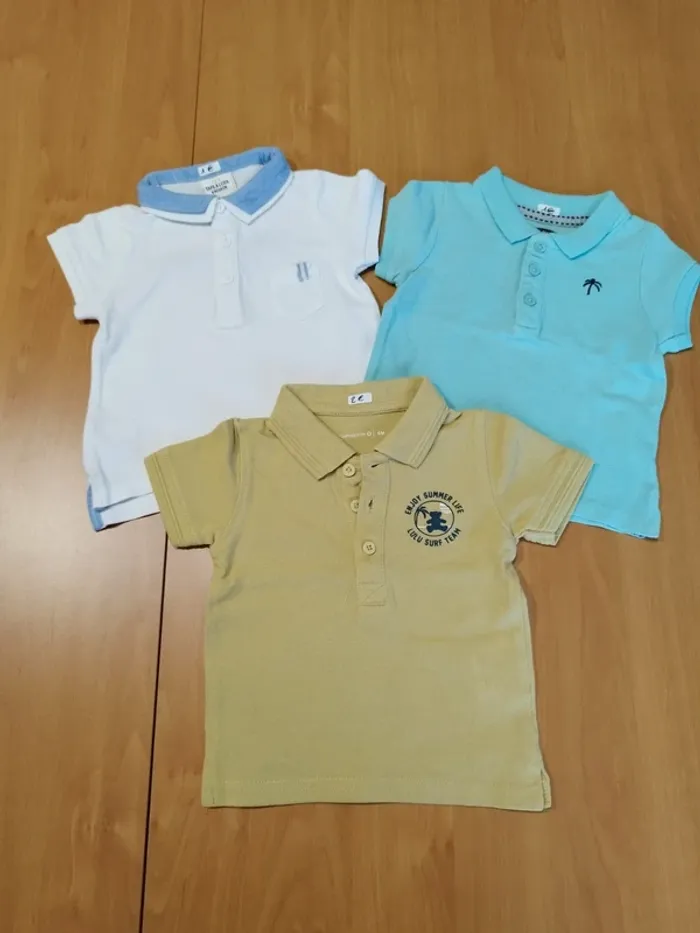 Lot de trois polos 6 mois (lot dissociable)