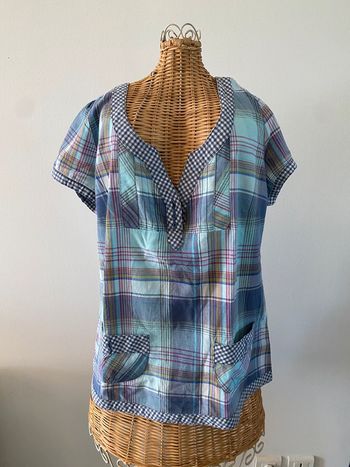 Blouse Camaïeu bleue à carreaux taille 40