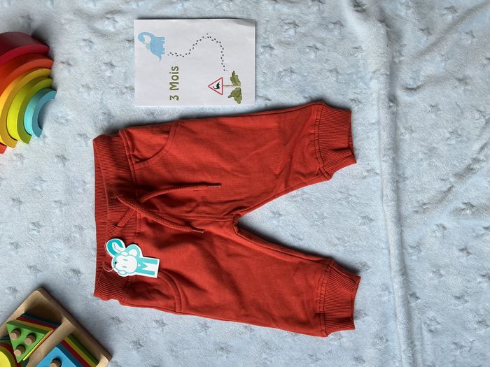 pantalon de jogging orange lien de serrage taille élastique 3 mois street monkey - photo numéro 2