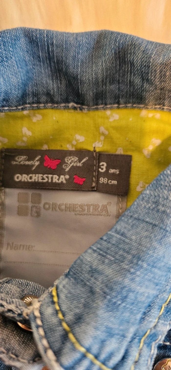 Veste en jeans bleu et vert 3 ans fille - photo numéro 4
