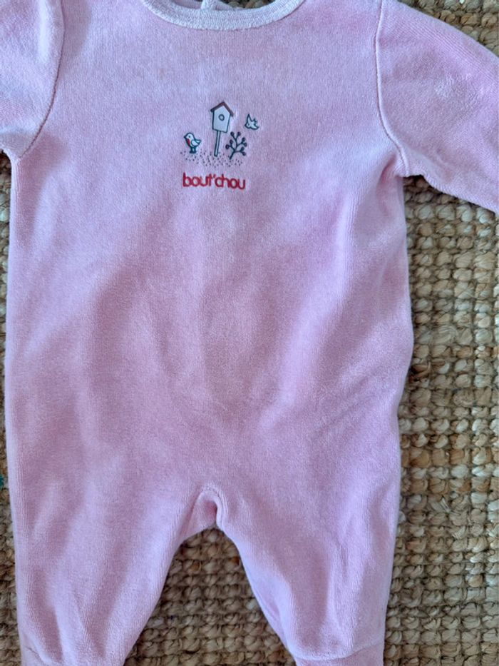 Pyjama velours Bout’chou 1mois / 54cm - photo numéro 2