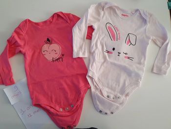 Bodys manches longues 6/12 mois.