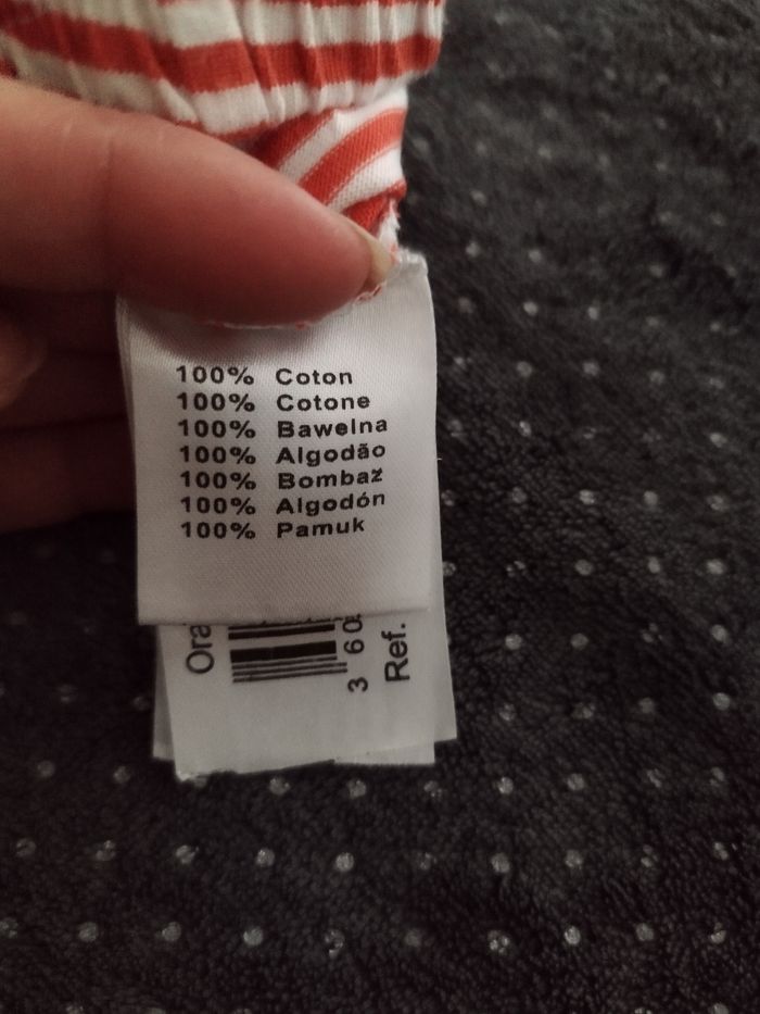 Short en coton rayé blanc et rouge - photo numéro 3