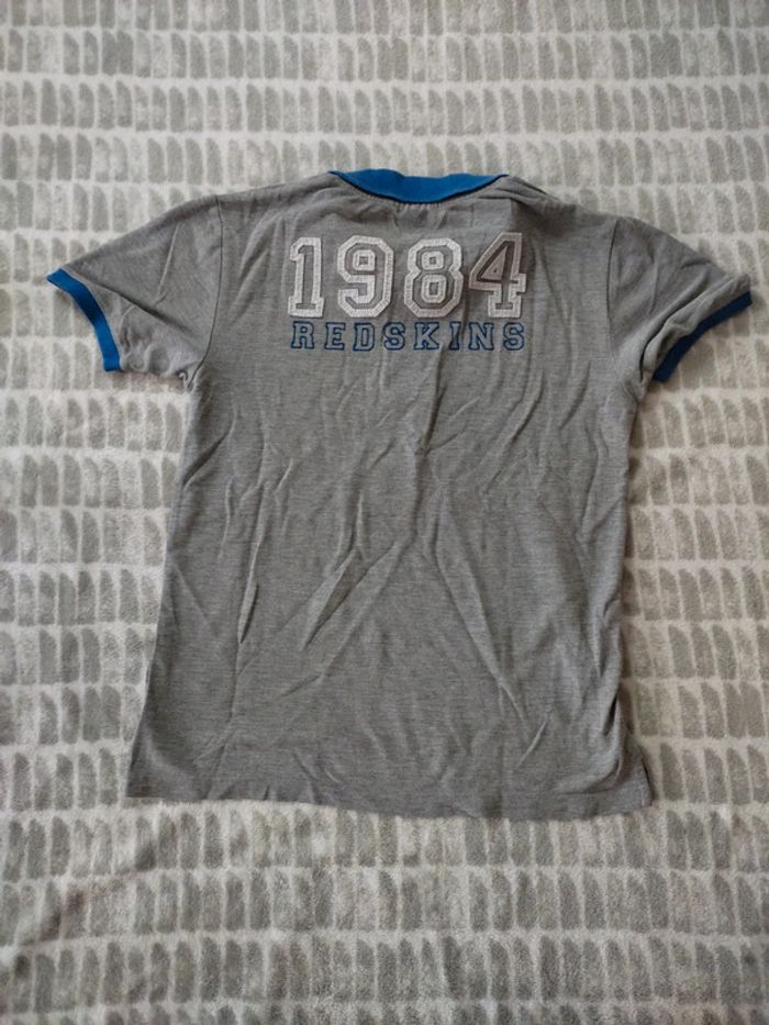 Tee-shirt polo manches courtes gris bleu Redskins 16 ans - photo numéro 5