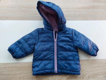 Manteau doudoune chaud bleu et rose