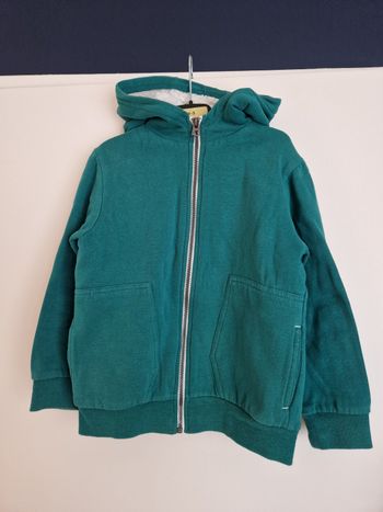 Gilet sweat zipé vert Kiabi