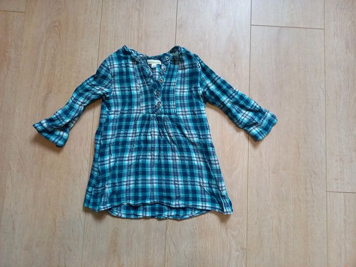 Tunique bleue à carreaux