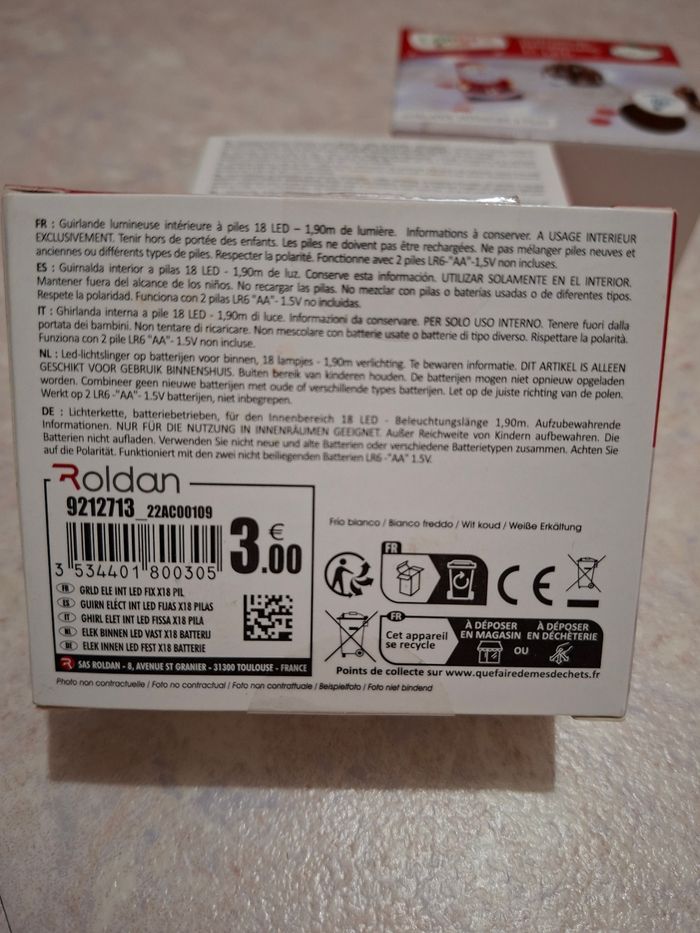 Lot de 3 guirlandes lumineuses 18 led - photo numéro 3