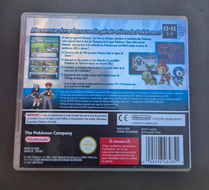 Jeu Nintendo DS pokemon version diamant complet - photo numéro 2